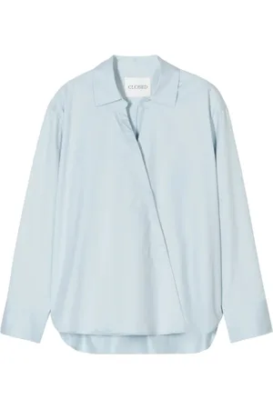 Closed Dames, Blouses & Shirts, Blauw, Maat: M Katoen