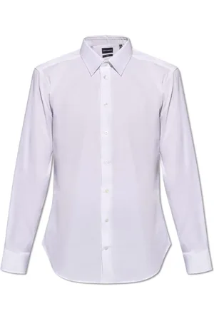 Emporio Armani Heren, Overhemden, Wit, Maat: 4XL Katoen