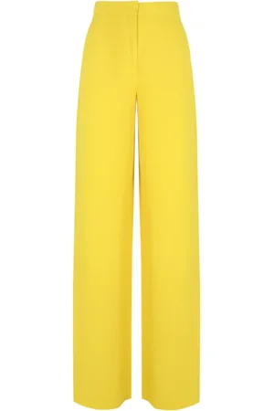 Max Mara Dames, Broeken, Geel, Maat: S Linnen
