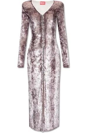 Diesel Dames, Jurken, Grijs, Maat: XS Velours