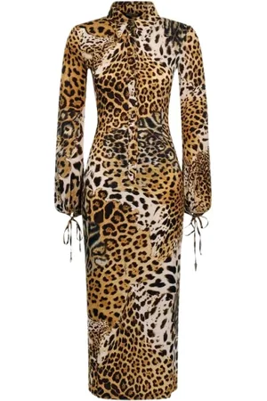 Roberto Cavalli Dames, Jurken, Veelkleurig, Maat: S Viscose
