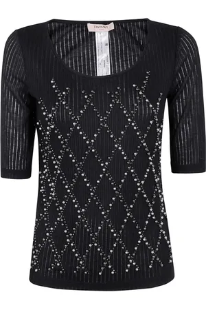 Twin-Set Dames, Blouses & Shirts, Zwart, Maat: L Poliester