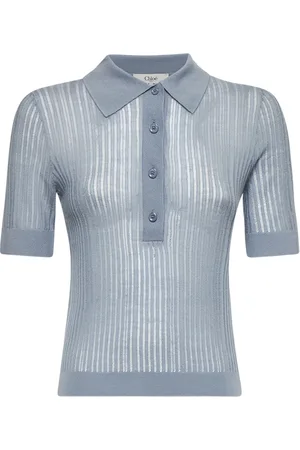 Chloé Dames, Tops, Blauw, Maat: S Wol