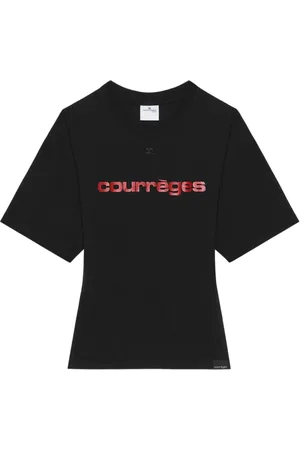 Courrèges Dames, Tops, Zwart, Maat: M Leer