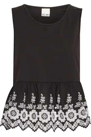 Ichi Dames, Tops, Zwart, Maat: L Katoen