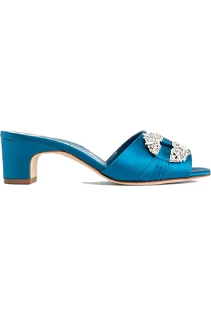 Manolo Blahnik Dames, Schoenen, Blauw, Maat: 40 EU Satijn