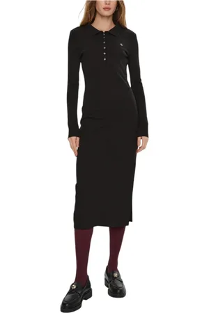 Calvin Klein Dames, Jurken, Zwart, Maat: 2XS Katoen