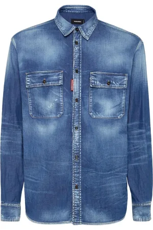 Dsquared2 Heren, Overhemden, Blauw, Maat: M Denim