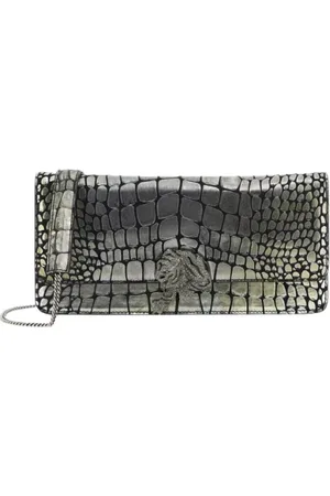 Roberto Cavalli Dames, Tassen, Grijs, Maat: ONE Size Leer