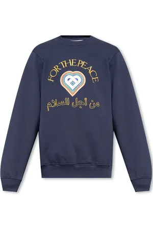 Casablanca Heren, Sweatshirts & Hoodies, Blauw, Maat: L Katoen