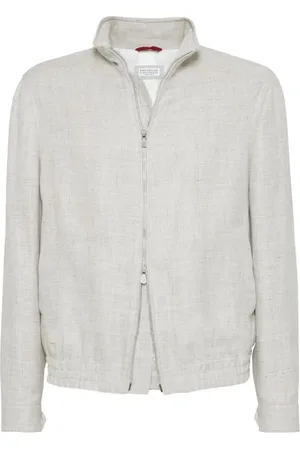 Brunello Cucinelli Heren, Jassen, Grijs, Maat: 3XL Linnen