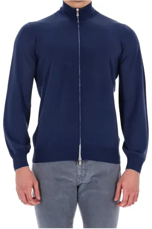 Brunello Cucinelli Heren, Sweatshirts & Hoodies, Blauw, Maat: S Wol