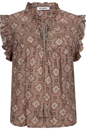 Co`Couture Dames, Blouses & Shirts, Bruin, Maat: XS