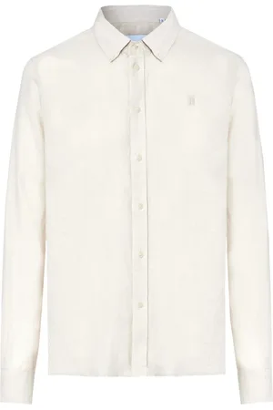 Les Deux Heren, Blouses & Shirts, Wit, Maat: L Linnen