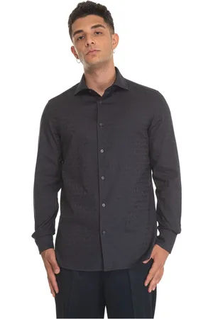 Emporio Armani Heren, Overhemden, Blauw, Maat: XL Katoen