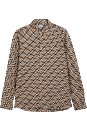 Burberry Heren, Overhemden, Bruin, Maat: S Katoen