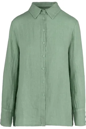 Bomboogie Dames, Blouses & Shirts, Groen, Maat: XS Linnen