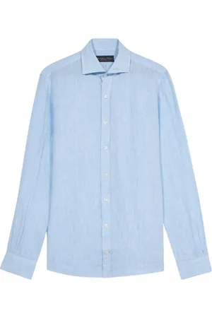 Brooks Brothers Heren, Overhemden, Blauw, Maat: L Linnen