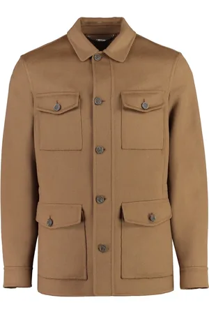 CANALI Heren, Jassen, Bruin, Maat: L Wol