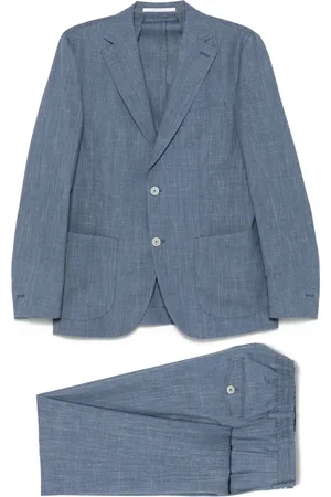 ELEVENTY Heren, Pakken, Blauw, Maat: 3XL Linnen