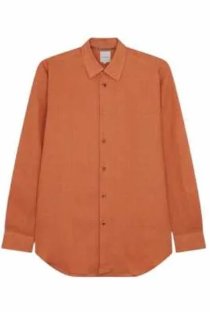 Paul Smith Heren, Overhemden, Oranje, Maat: XL Linnen