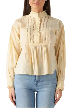 Antik Batik Dames, Blouses & Shirts, Geel, Maat: L