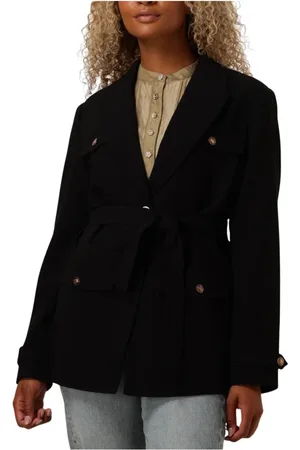 Aaiko Dames, Jassen, Zwart, Maat: M Leer
