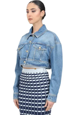 Elisabetta Franchi Dames, Jassen, Blauw, Maat: S Denim