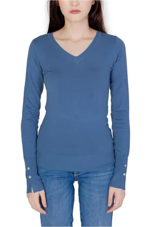 Guess Dames, Truien, Blauw, Maat: S Katoen