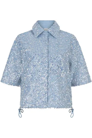 Dante 6 Dames, Blouses & Shirts, Blauw, Maat: S Denim