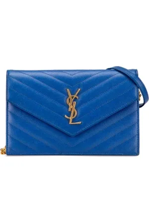 Saint Laurent Dames, Pre-owned, Blauw, Maat: ONE Size Leer