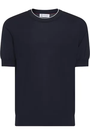Brunello Cucinelli Heren, Truien, Blauw, Maat: 2XL Katoen