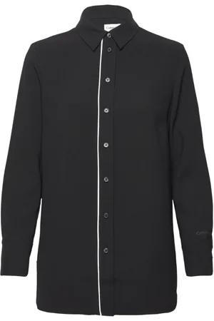 Calvin Klein Dames, Blouses & Shirts, Zwart, Maat: M Poliester