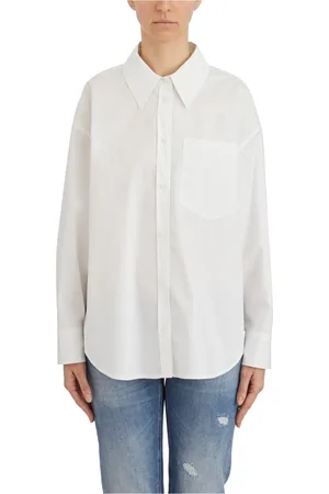 Dondup Dames, Blouses & Shirts, Wit, Maat: XS Katoen
