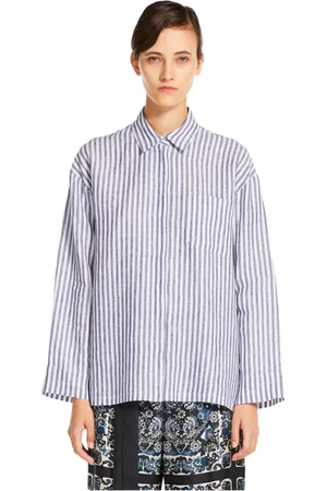 Max Mara Dames, Blouses & Shirts, Blauw, Maat: XS Linnen