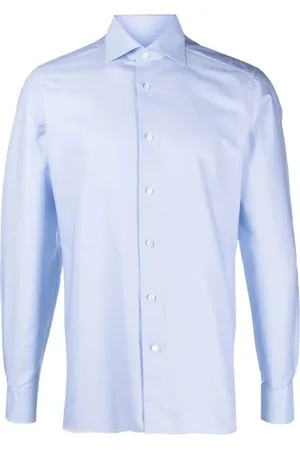 Ermenegildo Zegna Heren, Overhemden, Blauw, Maat: 2XL Katoen