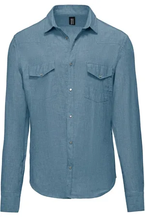 Bomboogie Heren, Blouses & Shirts, Blauw, Maat: S Katoen