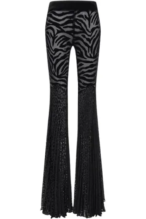 Roberto Cavalli Dames, Broeken, Zwart, Maat: XS Velours