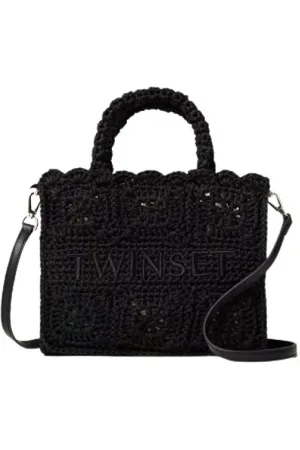 Twin-Set Dames, Tassen, Zwart, Maat: ONE Size Katoen
