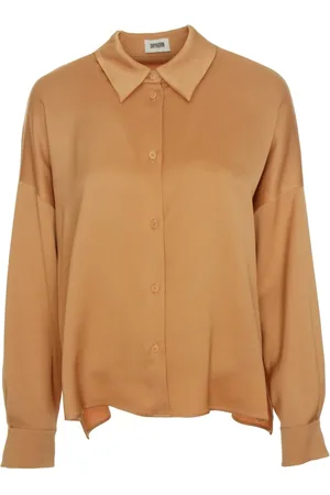 Drykorn Dames, Blouses & Shirts, Oranje, Maat: L Satijn