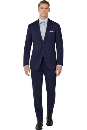 Boggi Milano Heren, Pakken, Blauw, Maat: XL Wol