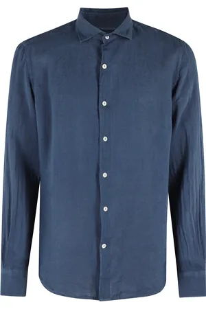 MC2 SAINT BARTH Heren, Overhemden, Blauw, Maat: M Linnen