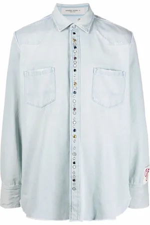 Golden Goose Heren, Overhemden, Blauw, Maat: M