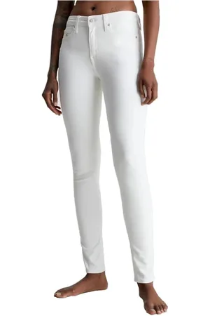 Calvin Klein Dames, Broeken, Wit, Maat: W25 L32