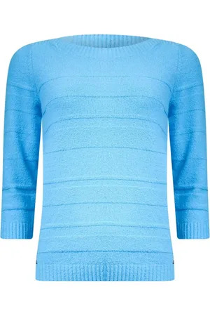 Roberto Sarto Dames, Truien, Blauw, Maat: 4XL Katoen