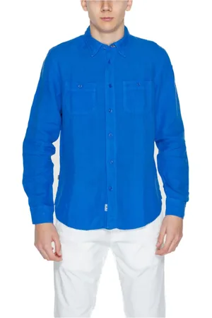 Blauer Heren, Overhemden, Blauw, Maat: L Linnen