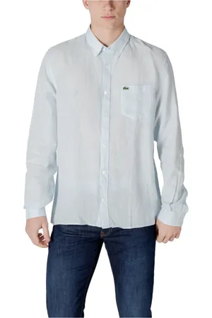 Lacoste Heren, Overhemden, Blauw, Maat: 3XL Linnen