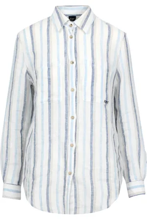 FAY Dames, Blouses & Shirts, Wit, Maat: L Linnen