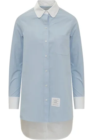 Thom Browne Dames, Blouses & Shirts, Blauw, Maat: S Katoen