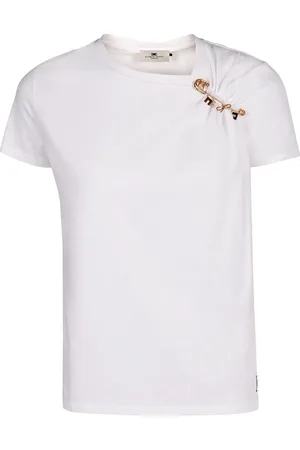 Elisabetta Franchi Dames, Tops, Wit, Maat: L Viscose